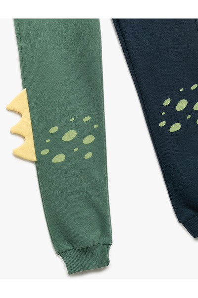 Koton Színes blokkos dinoszaurusz mintás pamut melegítőnadrág