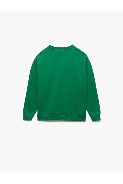 Koton Crew Neck Long Sleeve Cotton Printed Sweatshirt