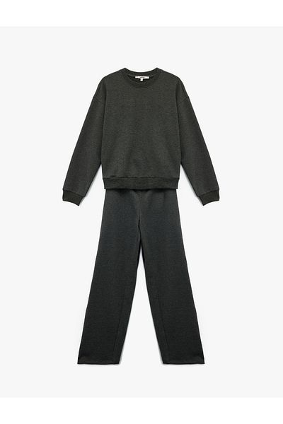 Koton Comfortable Fit Three Thread Long Sleeve Sweatshirt Tracksuit Set