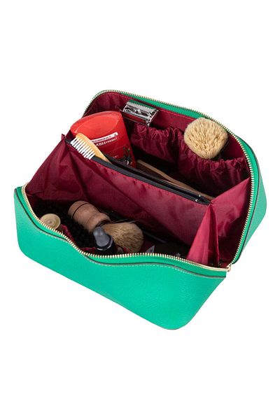 BloominBag Ella Forest Mint – Leather Travel and Makeup Bag