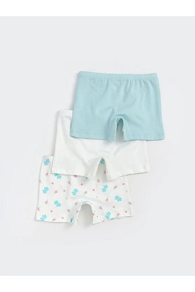 LC Waikiki Lcw Kids Ecru Printed Girls' Boxer 3-Pack