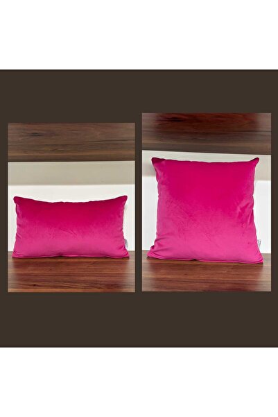KIRLENTİM Pernă de decorare din catifea fuchsia simplă, 2 bucăți