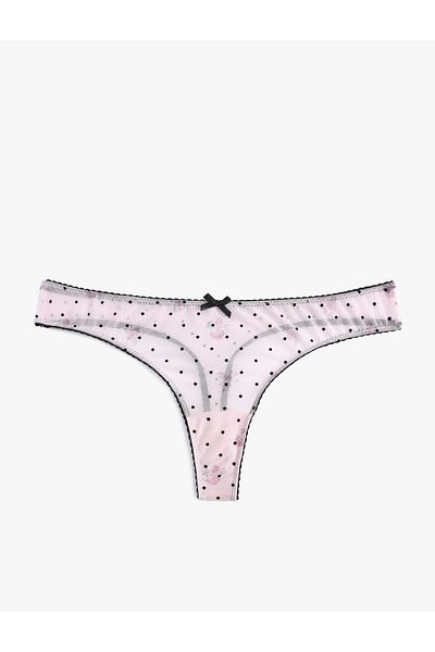 Koton Ribbon Detailed Polka Dot Tulle String Panties