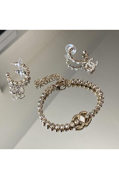 Necati Gün Zircon Stone Gold Steel Set