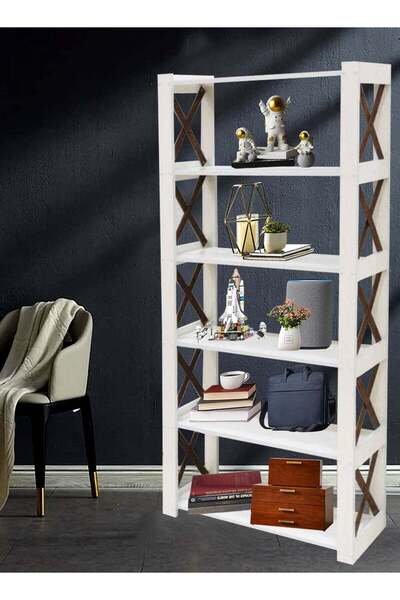 Generic Modern Multi-Purpose Open Shelf Unit, Wooden Bookcase, Mid-Century Cabinet, Storage Cabinet