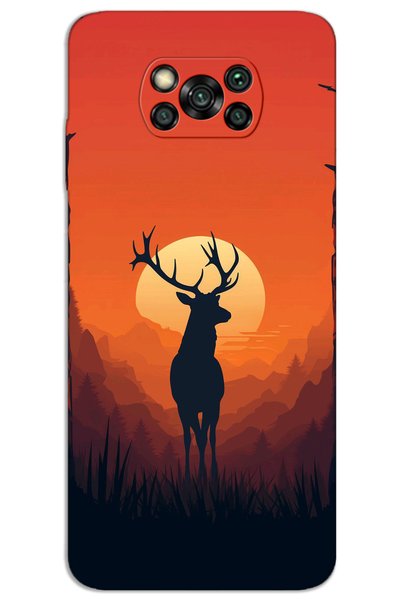 MRCİLETİSİM حافظة هاتف Xiaomi Poco X3 / Poco X3 Pro مطبوعة بنمط HD - غزال