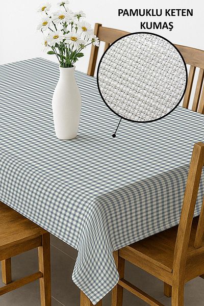 Doruklar Home Collection Digital Printing Cotton Linen Fabric Tablecloth - Runner Gifted Msrt017