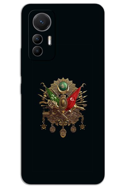 MRCİLETİSİM غطاء خلفي مطبوع بنمط HD لهاتف Xiaomi Mi 12 Lite - Tuğra
