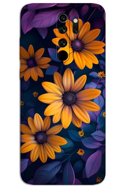 MRCİLETİSİM غطاء خلفي مطبوع بنمط HD لهاتف Xiaomi Redmi Note 8 Pro - زهرة صفراء