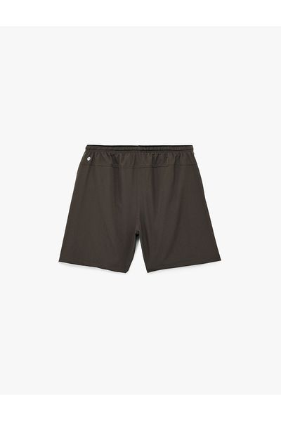 Koton Parachute Fabric Oversize Elastic Waist Sports Shorts with Zippered Pockets and Slit Detail