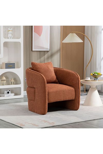 Danube Home Vinci 1 Seater Fabric Accent Chair - Rustic Brown L78xW78xH76cm