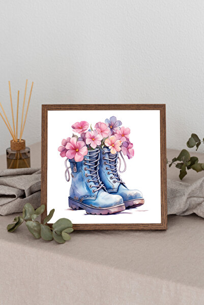 Dekorsiahome Tablou pătrat cu rame din lemn TK1234