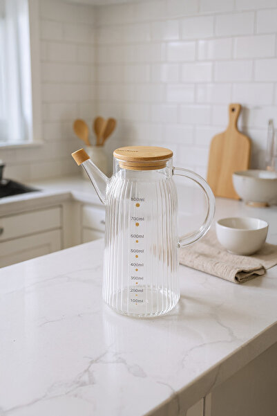 Bambum Hydro Bambu Kapaklı Cam Sürahi 900ml