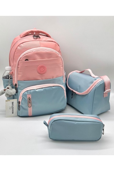 ms mixxstore Suya Dayanıklı Kumaş Folyo Beslenmelikli ve Kalemlikli Sırt Okul...