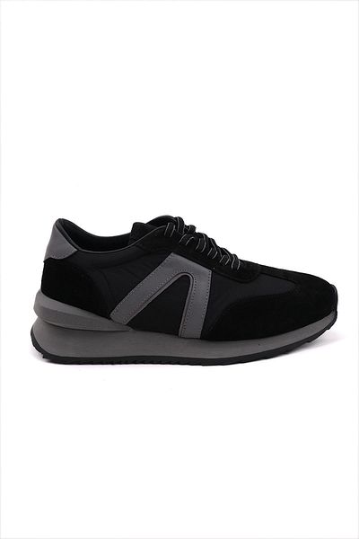 Morven Men's Black Seasonal Casual Leather Sports Shoes