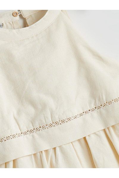 LC Waikiki Halter Neckline Linen Blend Girl Dress (S5)