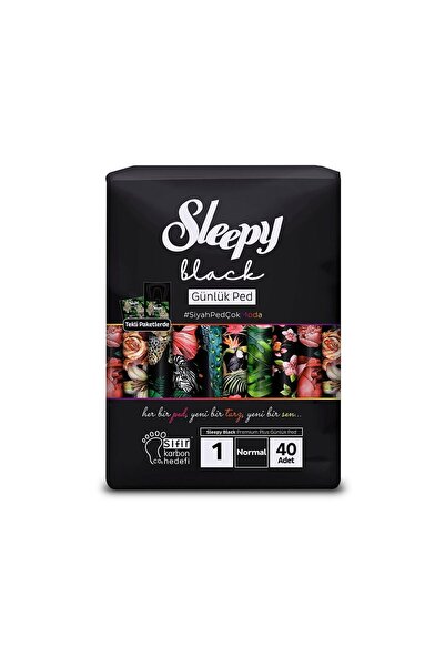 Sleepy فوط صحية يومية عادية سوداء 40 قطعة