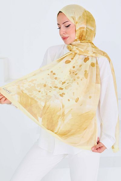 TOFİSA Patterned Bamboo Square Shawl Sari - 27531