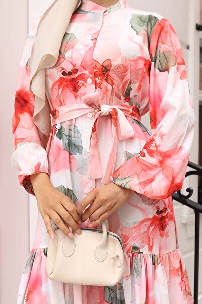 benguen Φόρεμα με σχέδιο ροζ 578