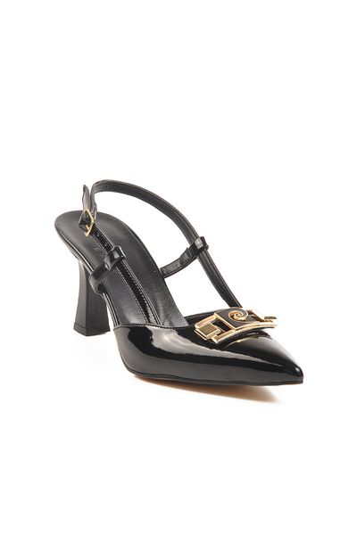 Pierre Cardin Black Patent Leather Women's Evening Dress Shoes Pc-54663 Z