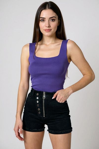 sole stories Women's Square Neck Thick Strap Knitwear Blouse