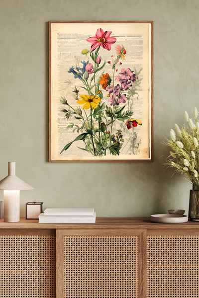 Dekorsiahome Tek Parça Ahşap Çerçeveli Oturma Odası Salon Mutfak Tablosu TK1291