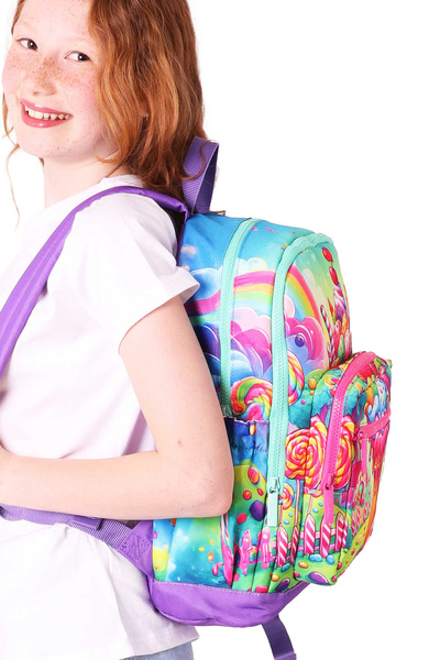 ELATAE Waterproof Fabric Girl's Multi-Eye Orthopedic Backpack School Bag L5251