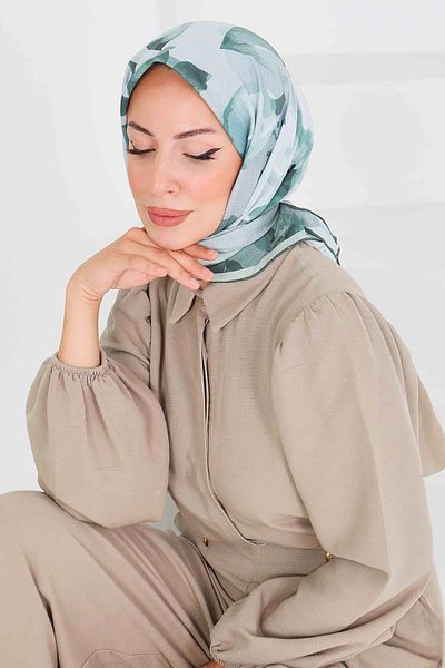 TOFİSA Patterned Bamboo Shawl Khaki - 27522