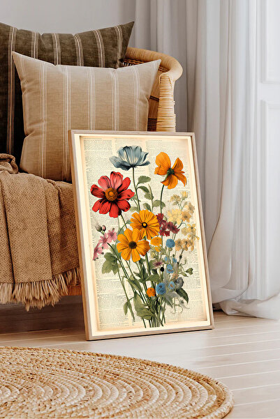 Dekorsiahome Tek Parça Ahşap Çerçeveli Oturma Odası Salon Mutfak Tablosu TK1286