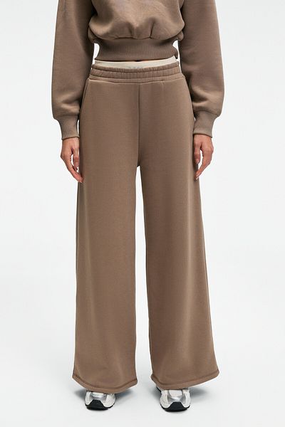 GRIMELANGE Enavie Women's Oversize Elastic Waist Double Pocket Mink Sweatpants