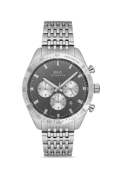 RMS Zeitmeister Rms.1.Ag2053.05 All Functions Active Crystal Glass Steel Cord Steel Case 5 Atm S