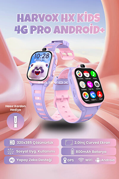 HARVOX HX Kids 4G Pro+ Android Sim Kartlı Gps Akıllı Çocuk Saati Konum Takibi...