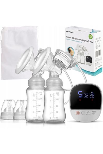 Berdsen Two-phase electric breast pump, massage cushion, control panel with LCD display, 1200 mAh