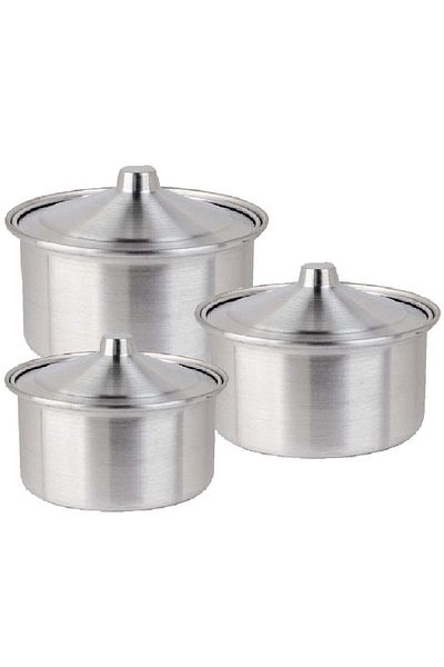 Generic طقم قدور ألومنيوم مكون من 3 قدور مقاس 26 سم / 24 سم / 28 سم