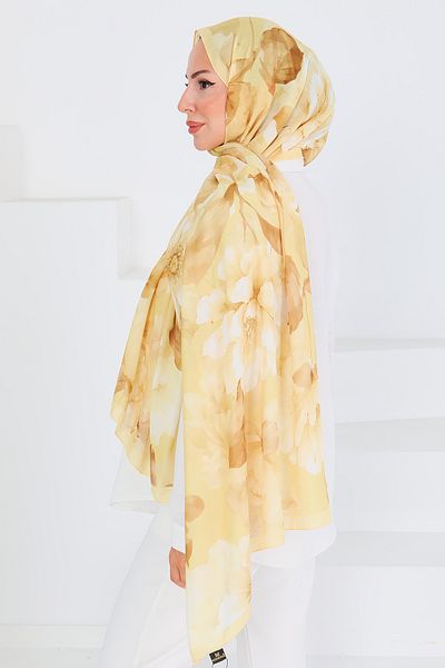 TOFİSA Patterned Bamboo Square Shawl Sari - 27530