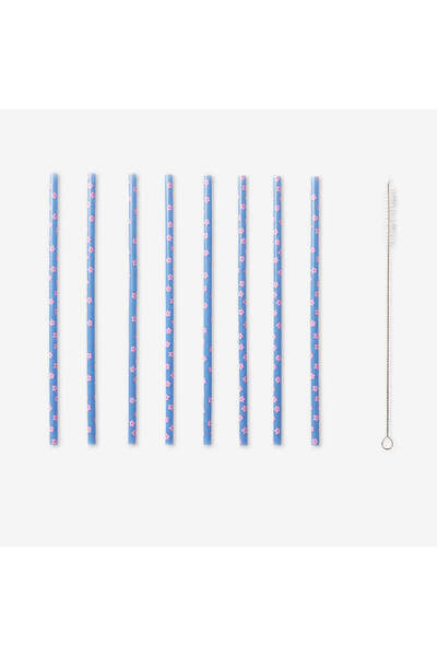 Flying Tiger Copenhagen 8'li Pembe Çiçekli Pipet