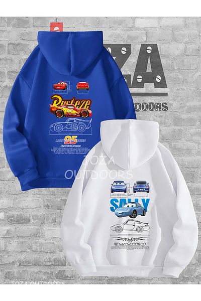 Joza Outdoors Unisex New Rusteze Mqueen Sally Back Printed Dear Couple Combination Hooded Sweatshirt 2 Piece Set