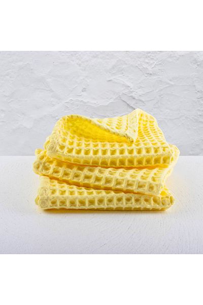 Püskül Tekstil Luxury Kitchen Towel 3 Pieces - High Quality, 100% Cotton, 30X30 Cm, Waffle Woven Washcloth Towel