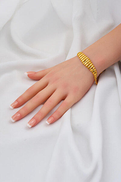 Bilezikci Parıltılı Taşsız Altın Takı Seti