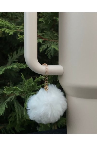 YuccaCo Accessorize Your Life Feather Pompom Thermos Compatible Accessory/Feather Thermos Charm/Termos Ornament