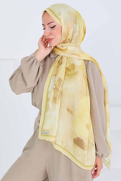 TOFİSA Patterned Bamboo Square Shawl Sari - 27532