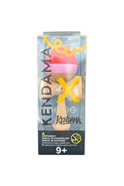 Bibilel Kids Kendama X Original, Professional, Bibilel Kids, Wooden, 18 cm, Rubber Grip, Dark Red/Red/White