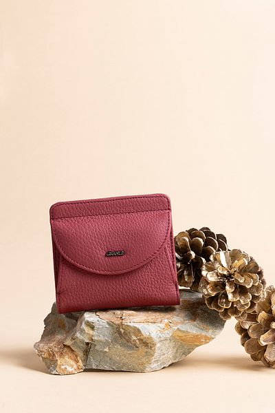 Grande 2833 Genuine Leather Elegance Mini Women's Wallet Claret Red