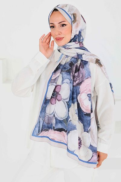 TOFİSA Patterned Bamboo Square Shawl Saks - 27523
