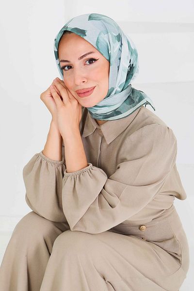 TOFİSA Patterned Bamboo Shawl Emerald - 27522
