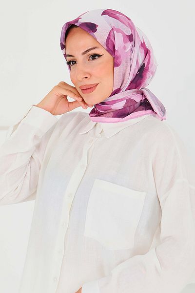 TOFİSA Patterned Bamboo Shawl Rose - 27522