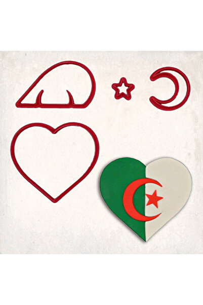 Butedo Cezayir Bayrağı Detay Kurabiye Kalıp Seti 4’lü