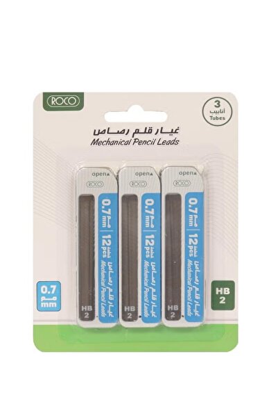 Roco 0.7mm Black 2HB Mechanical Pencil Lead Refills – 20 Leads per Tube