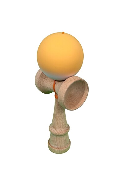 OEM Kendama X Professional Wooden Kendama, Rubber-Coated Ball, 18x6x7 cm, Orange/White