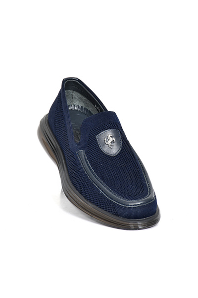 Tuna Knitwear Knitted Navy Blue Loafer Men's Shoes Eva/Tpu Sole - 3011